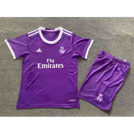 Youth Retro Soccer Jerseys Real Madrid CF Purple